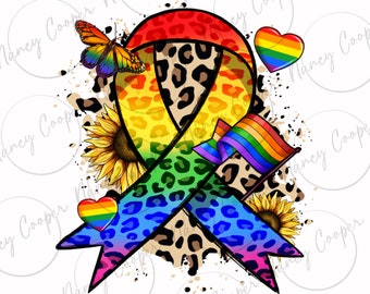 Pride ribbon png sublimation design download, Pride png, LGBTQ+ png, love is love png, human rights png, sublimate designs download