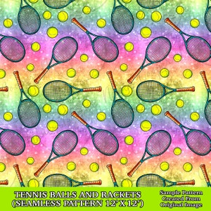 Tennis balls and rackets seamless pattern digital paper, Tennis digital seamless pattern png, seamless pattern png,printable scrapbook paper