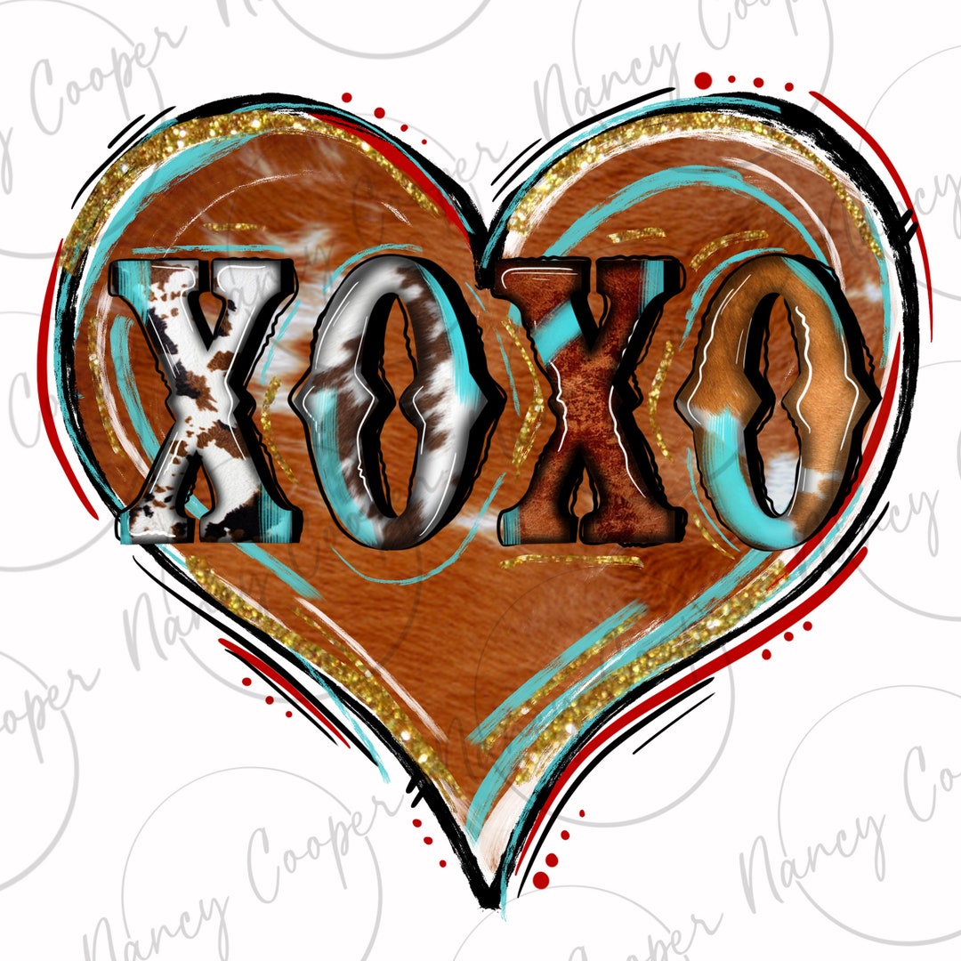 Western Xoxo Heart Png Sublimation Design Download, Happy Valentine's ...