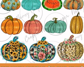 Pumpkin png sublimation design bundle, western pumpkin png, Autumn png, Fall pumpkin png, sublimate designs download