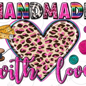 Handmade with love png sublimation design download, happy crafter png, craft love png, western png design, sublimate designs download