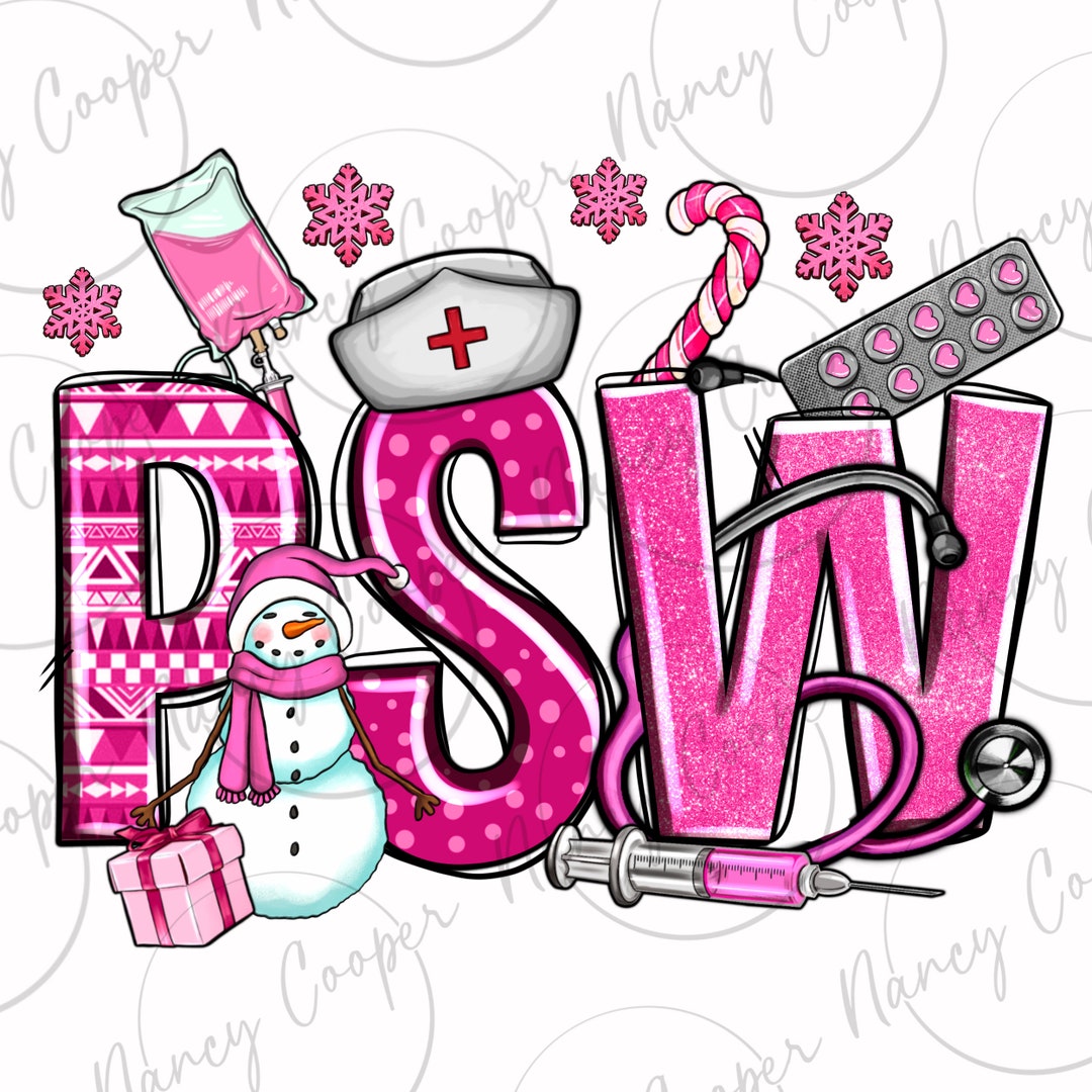 Pink Christmas PSW Personal Support Worker Png Sublimation Design ...