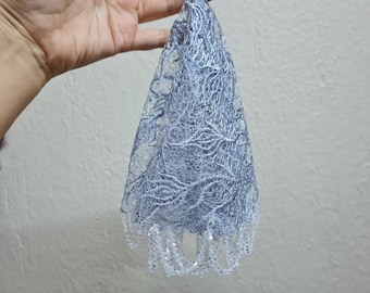 Pañuelo Halay de henna con lentejuelas de lujo gris, pañuelo de boda nupcial