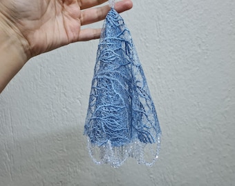 Blue Luxury Sequin Halay Handkerchie, bridal wedding henna halay handkerchief
