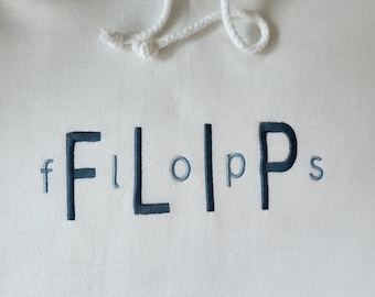 Sale - Flipflops Hoodie - Size Large Only as shown white with blue embroidery - Normal retail price 29.95