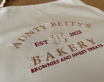 Embroidered Bakery Apron, the perfect gift.
