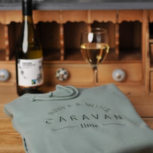 Personalised "BBQ & Wine" Caravan Hoodie | Embroidered Camping Jumper