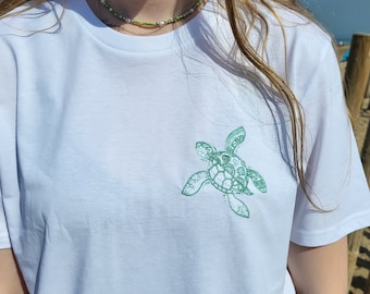 Personalised Turtle T.Shirt | Embroidered 100% Cotton T-Shirt | Custom Turtle Lover Present