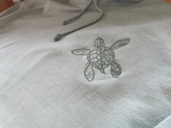 Embroidered Turtle Hoodie – Personalised Turtle Lover Gift