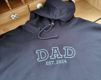 Sale - Embroidered Dad EST Hoodie - French Navy, XXL