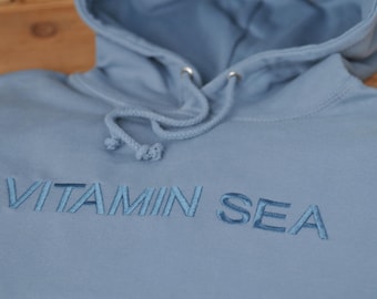 Personalised Embroidered Vitamin Sea Hoodie – Beach Lover Gift