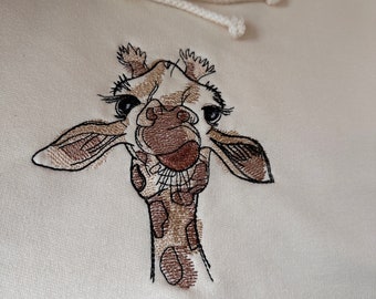 Giraffe Personalised Embroidered Hoodie - Cute Giraffe hoodie makes a great gift for you, giraffe lovers or someone you care about.