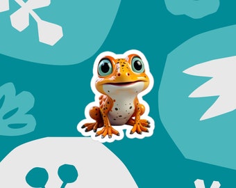 Frog sticker - high resolution design, gift for children