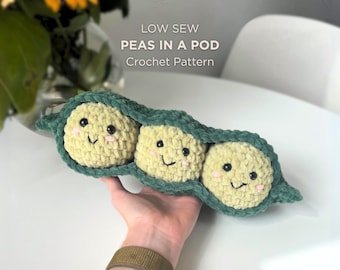 No Sew Peas in a Pod Crochet Pattern: Chunky Plushie (English PDF Pattern)