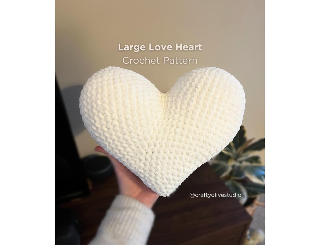 Large Plushie Love Heart Crochet Pattern - Etsy