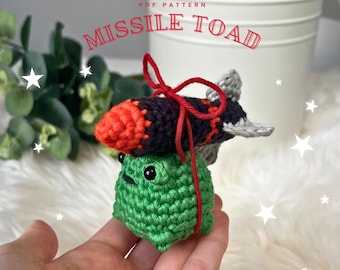Christmas Missile Toad Crochet Pattern: Xmas Mistletoe Amigurumi gift (English PDF Pattern)