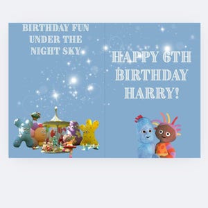 Carte d'anniversaire numérique personnalisable Jardin de nuit