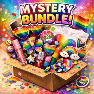 Random Pride Mystery Gift Bundle LGBTQ Surprise Box Rainbow Merch Assortment