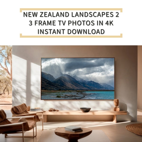 4K Neuseeland Landschaften für Samsung Frame TV (3er-Pack) - Originale ruhige Fotos, für Haus & Geschäft, Geschenk für Reiseliebhaber