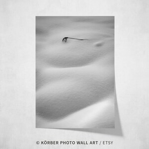 Minimalist Zen Snow Poster as Mindfulness Wall Art, Gift for Meditators, Reflective Art for Waiting Room or Executive Suite
