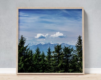 Bavarian Alps Bad Tolz Framed Photo #1, Gift for Hikers and Germany Souvenir for Nature Lovers, Aesthetic Wall Decor Meeting & Waiting Rooms