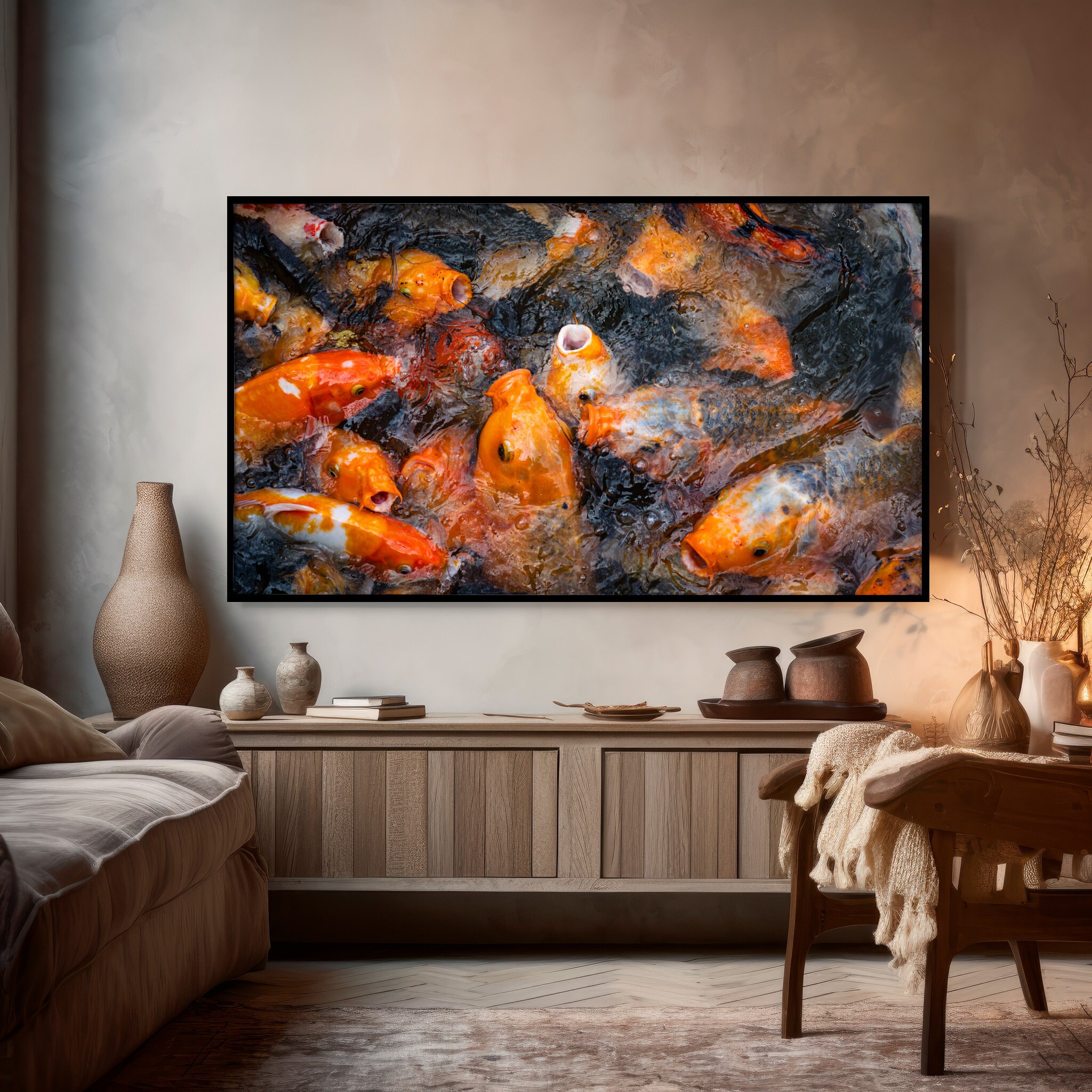 4K Lotus and Koi Fish Photo Set for Samsung Frame TV 3-pack Symbols of ...