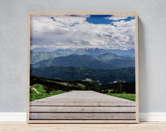 Bavarian Alps Bad Tolz Framed Photo #2, Gift for Hikers and Germany Souvenir for Nature Lovers, Aesthetic Wall Decor Meeting & Waiting Rooms