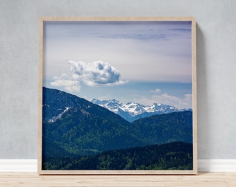 Bavarian Alps Bad Tolz Framed Photo #3, Gift for Hikers and Germany Souvenir for Nature Lovers, Aesthetic Wall Decor Meeting & Waiting Rooms