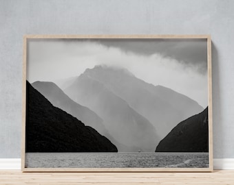 Framed Photo of Doubtful Sound New Zealand, Fiordland Souvenir for Travellers, Maritime Wall Art Gift for Birthday Christmas or Housewarming