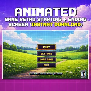 Animerad stream-intro och outro i retrospelsstil (börjar snart + slutar) för Twitch-streamers