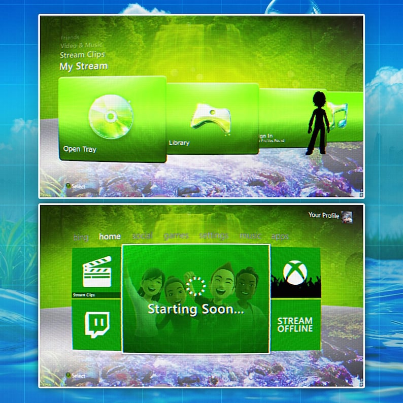 Retro Console UI Starting Soon Screen for Streamers – Animated Frutiger ...