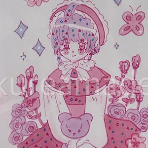 Sakura and Teddy Bear Fanart Print