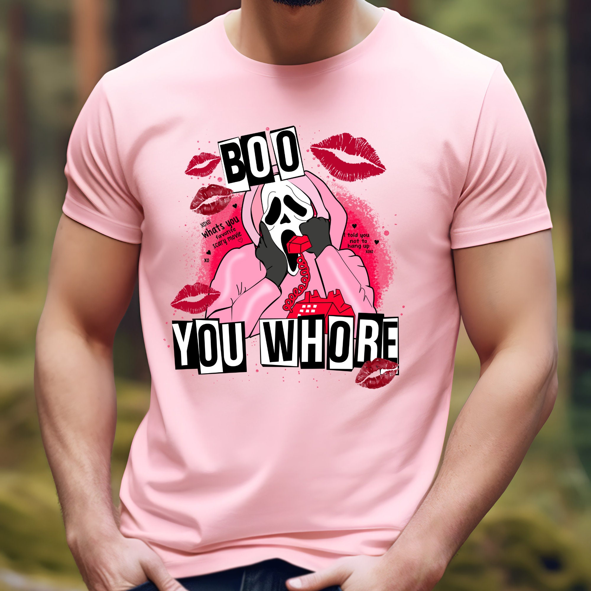 Discover Mean Girls "Boo You Whore" Sweatshirt: Valentine's Horror Movie Design with Spooky Bleached Look