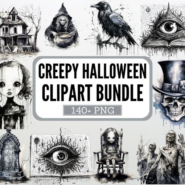 140+ Creepy Clipart Horror Character Halloween Clipart PNG Bundle For Cricut Scary Horror Characters Horror sublimation PNG