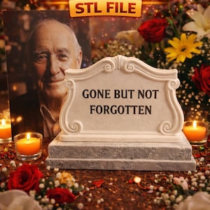 Aangepast 3D-afdrukbestand herdenkingsgrafsteen | DIY Tribute (commercieel STL-licentiebestand)