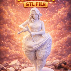 Fichier Stl d'impression 3D de statue de pouvoir féminin de création personnelle (licence commerciale)