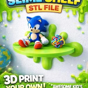 Splat Slime Shelf 3D Print File – Fun Kids Room Decor (STL/3MF Digital Download)