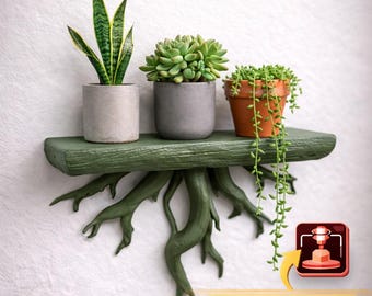 Root Tree Wall Shelf STL | Decor, Organic Design  3D Print Files Commercial License
