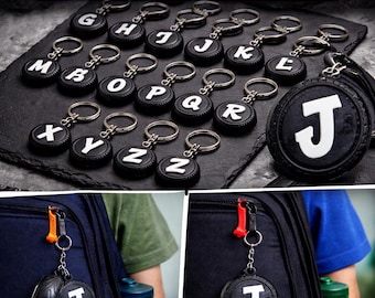 Motorcycle Wheel Initial Keychain STL | Personalized Tire Keyring (Digital Download)