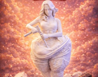 Self Creation Female Power Statue 3D Print Stl File(Commercial License)