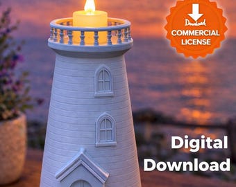 LED Tealight Lighthouse 3D Print File | Coastal Decor (Digital Download)