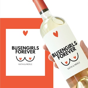 Busengirls l Amico del cuore l Etichetta per bottiglia di vino l Adesivo per bottiglia di vino l Regalo personalizzato l Migliore amico