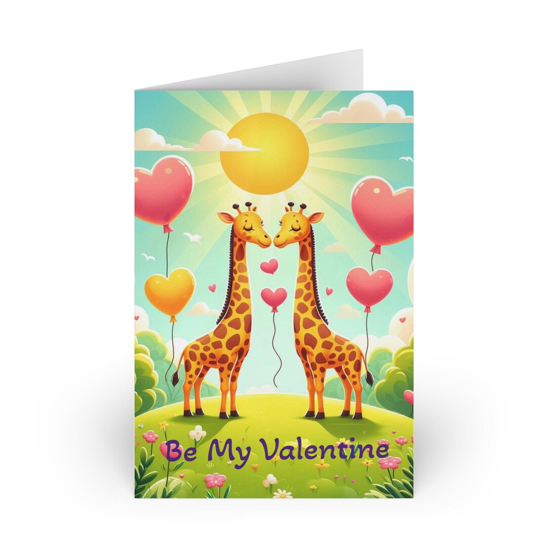Loving Giraffes Valentine Day Greeting Card / Love Notes, Card Set for ...