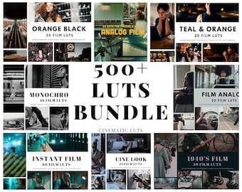 500+ Cinematic Film LUTs Bundle: Retro Video & Photo Presets