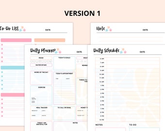 Minimal Daily Planner Printable: Undated, Budget, ADHD (Digital Download)