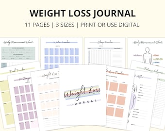 Weight Loss Journal Printable: Minimalist Planner (Digital Download)