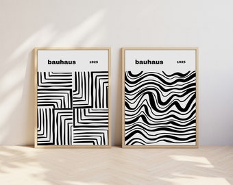 Bauhaus Stripes Wall Art Prints: Minimalist Home Decor (Digital Download)