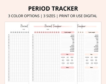 Period Tracker Printable: Minimalist Planner (A4, A5, US Letter) (Digital Download)