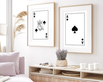 Ace & Queen of Spades Art Prints: Classic Card Set (Digital Download)