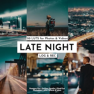 20 OLD NIGHT Time Film LUTs | Premiere Pro, Color Grading,  Video Presets, Video Editing, Retro Presets | Video Photo Mobile & Desktop |
